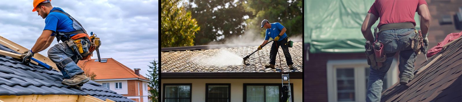 Vue aérienne d'une toiture rénovée